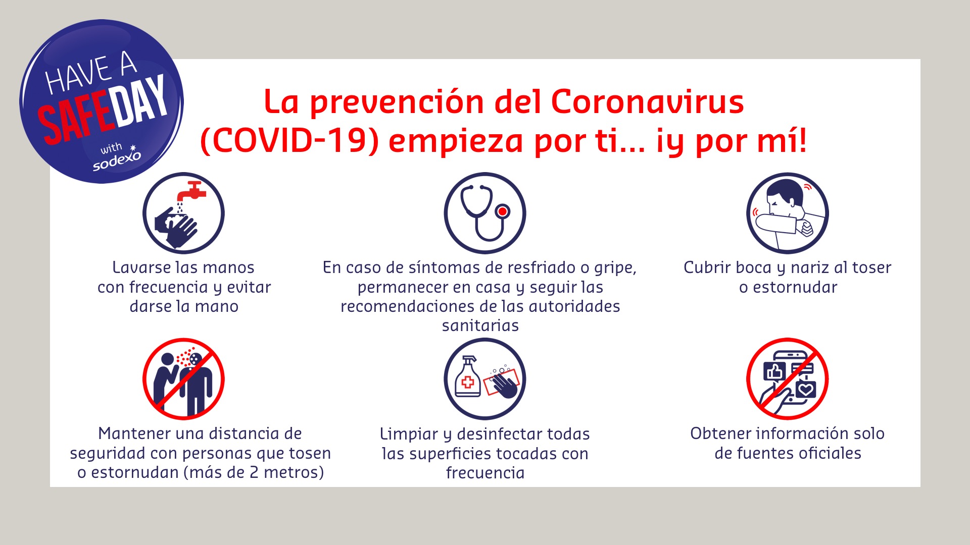 Medidas de prevención ante el coronavirus